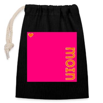 HAMBOURG MOIN HERZ - Sac cadeau en coton avec cordon (14 x 20 cm) - noir - Devant