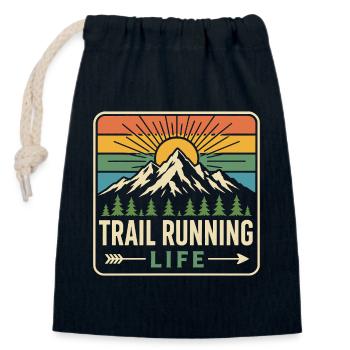 Trailrunning-Leben - Verschließbarer Geschenkbeutel aus Baumwolle (14x20cm) - Navy - Vorne
