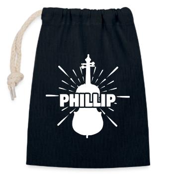 Violine Phillip - Verschließbarer Geschenkbeutel aus Baumwolle (14x20cm) - Navy - Vorne