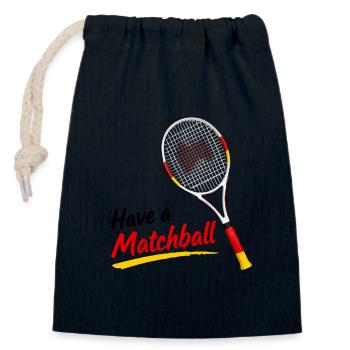 Match Ball Tennis Logo – Heart Shape - Closable cotton gift bag (14x20cm) - navy - Front
