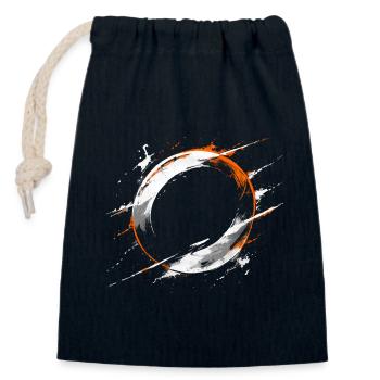 Orange Enso Splash Circle - Closable cotton gift bag (14x20cm) - navy - Front