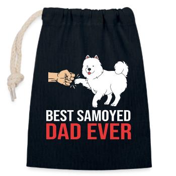 Samoyed - Closable cotton gift bag (14x20cm) - navy - Front