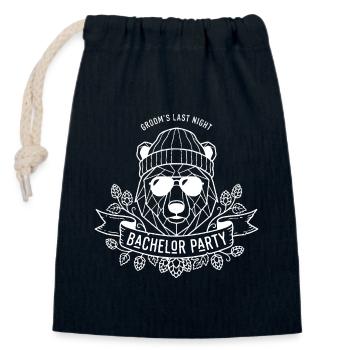 Junggesellenabschied Bären Party - Verschließbarer Geschenkbeutel aus Baumwolle (14x20cm) - Navy - Vorne