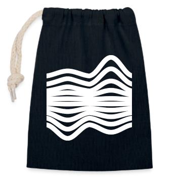 Waves Pattern - Closable cotton gift bag (14x20cm) - navy - Front