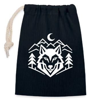 Geometric Wolfpack Emblem: Minimalist Wolf Shirt - Verschließbarer Geschenkbeutel aus Baumwolle (14x20cm) - Navy - Vorne