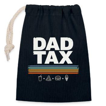 Papa Steuer Retro Food Tee - Verschließbarer Geschenkbeutel aus Baumwolle (14x20cm) - Navy - Vorne