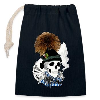 Sepp_Bayern crâne - Sac cadeau en coton avec cordon (14 x 20 cm) - bleu marine - Devant
