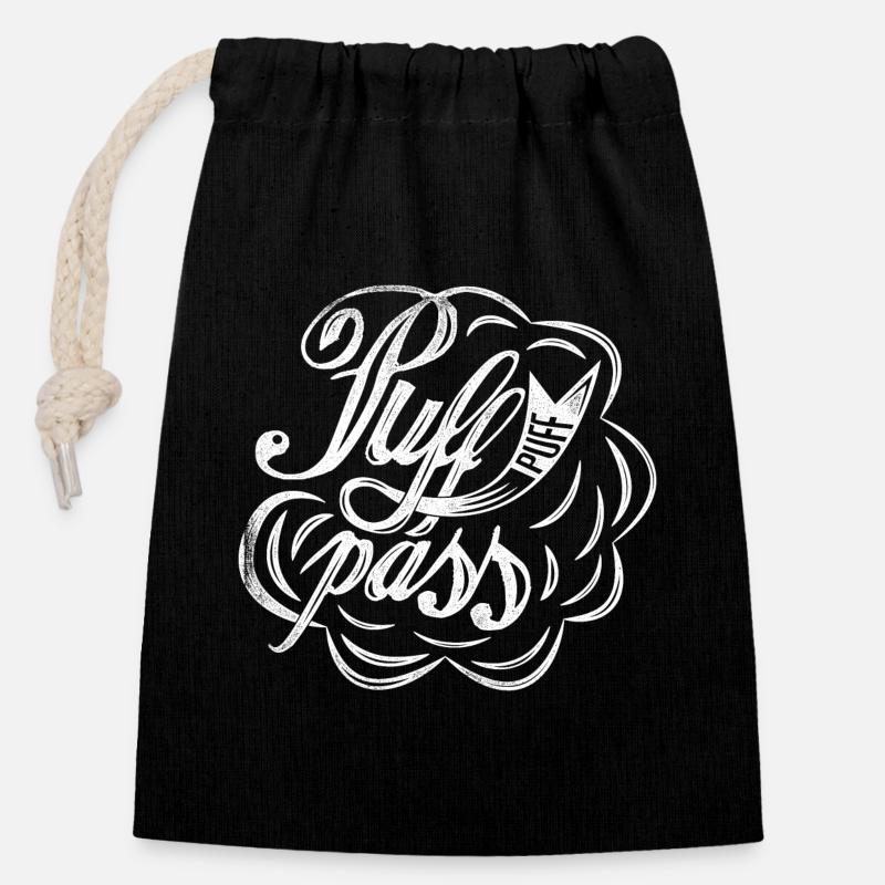 Puff Puff Pass - Sac cadeau en coton avec cordon (14 x 20 cm) - noir