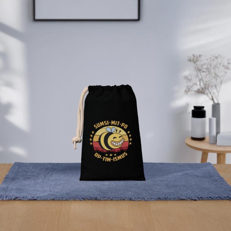 Optimismus oder Sumsi mit Po Verschließbarer Geschenkbeutel aus Baumwolle (14x20cm)