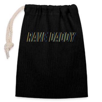 Rave Daddy Party Daddy Celebration Papa - Sac cadeau en coton avec cordon (14 x 20 cm) - noir - Devant