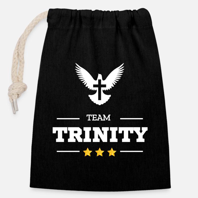 TEAM TRINITY - Sac cadeau en coton avec cordon (14 x 20 cm) - noir