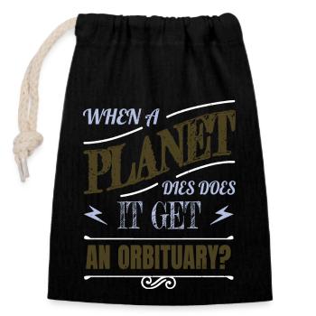 Citation Astrophysique Dictons Amateurs d’astronomie - Sac cadeau en coton avec cordon (14 x 20 cm) - noir - Devant
