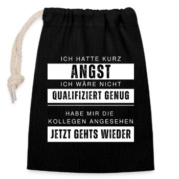 Unqualifizierte Kollegen Lustiger Spruch Arbeit - Verschließbarer Geschenkbeutel aus Baumwolle (14x20cm) - Schwarz - Vorne