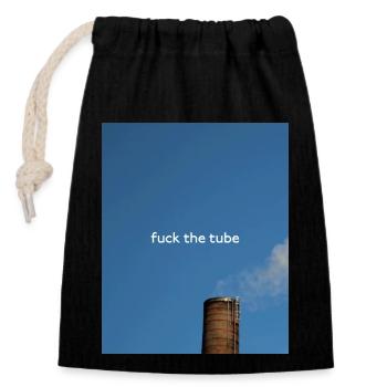 fuck the tube 2 4 copy - Closable cotton gift bag (14x20cm) - black - Front