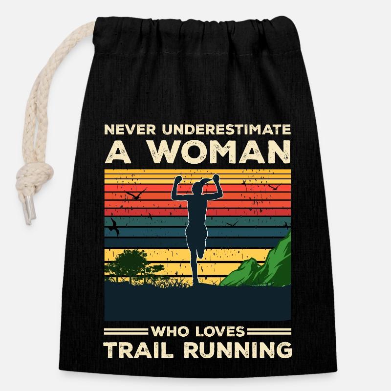 Trail Runner Running Joggen Jogger I Geschenk - Verschließbarer Geschenkbeutel aus Baumwolle (14x20cm) - Schwarz