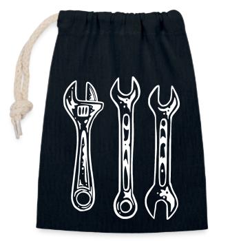 Outil de clé - Sac cadeau en coton avec cordon (14 x 20 cm) - bleu marine - Devant