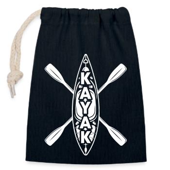 Sports nautiques en kayak - Sac cadeau en coton avec cordon (14 x 20 cm) - bleu marine - Devant
