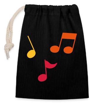 Sheet music – 3 colors - Closable cotton gift bag (14x20cm) - black - Front