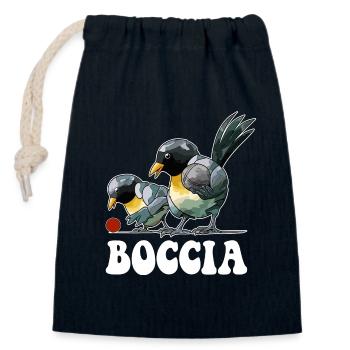 Bocciaspieler Vogel mit Boccia Kugeln Boccia - Verschließbarer Geschenkbeutel aus Baumwolle (14x20cm) - Navy - Vorne