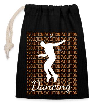 Dancing Dance Music - Closable cotton gift bag (14x20cm) - black - Front