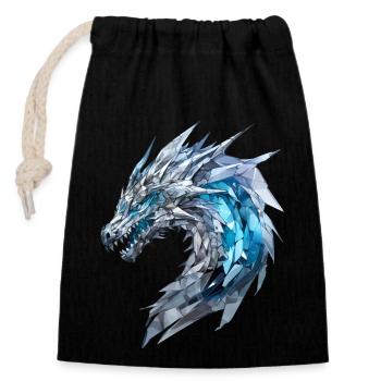 Glass Dragon - Closable cotton gift bag (14x20cm) - black - Front