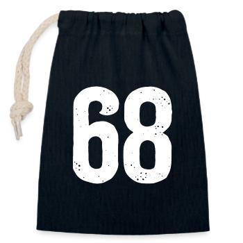 68 Numbers White - Closable cotton gift bag (14x20cm) - navy - Front