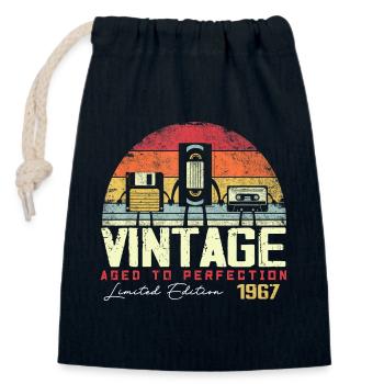 Vintage 1967 Geschenk - Verschließbarer Geschenkbeutel aus Baumwolle (14x20cm) - Navy - Vorne