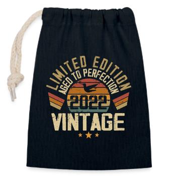 Jahrgang 2022 Retro Geburtstagsgeschenk 2022 - Verschließbarer Geschenkbeutel aus Baumwolle (14x20cm) - Navy - Vorne