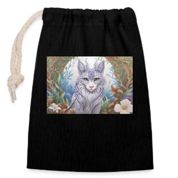 Mystic Animal 17 - Closable cotton gift bag (14x20cm) - black - Front