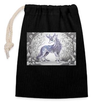 Mystic Animal 15 - Closable cotton gift bag (14x20cm) - black - Front