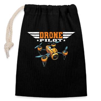 Drone Pilot Drones Copter FPV UAS Pilot Drone - Sac cadeau en coton avec cordon (14 x 20 cm) - noir - Devant