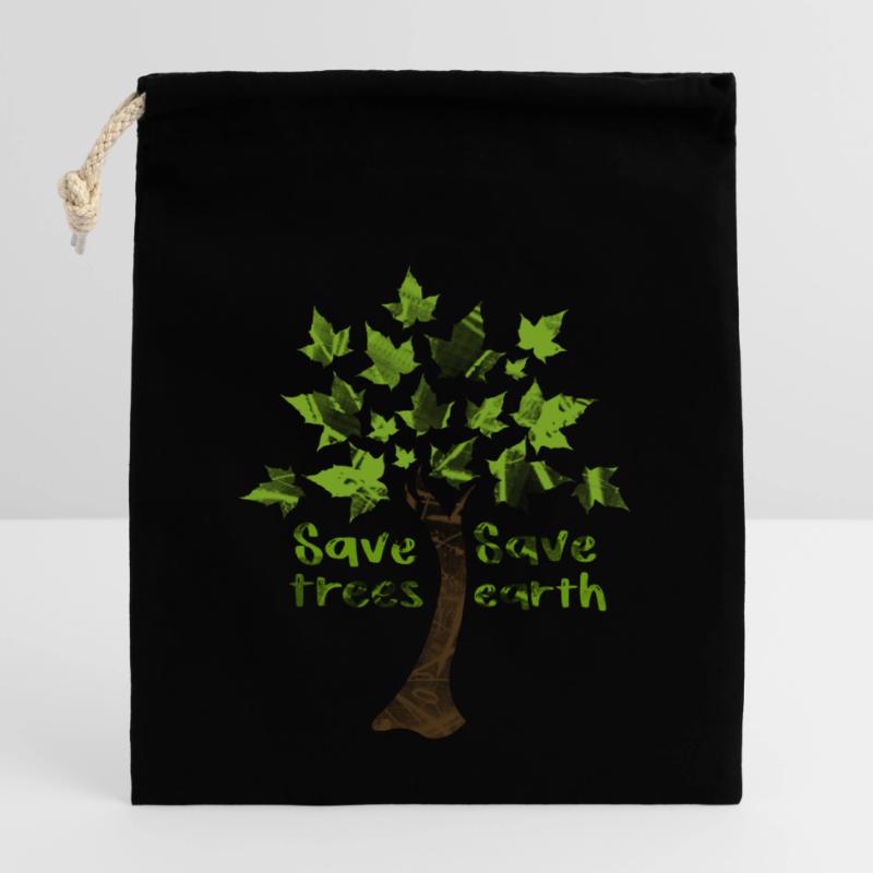 Saving Trees, Saving Earth Closable cotton gift bag (14x20cm)