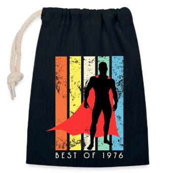 Superhelden Geburtstag Shirt: Best of 1976 - Verschließbarer Geschenkbeutel aus Baumwolle (14x20cm) - Navy - Vorne
