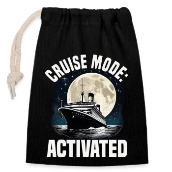 Cruise Mode Activated Cruise Ship Vacation Group - Verschließbarer Geschenkbeutel aus Baumwolle (14x20cm) - Schwarz - Vorne