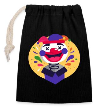 Clown Carnival Carnival Costume Parade Celebrate Jester D - Closable cotton gift bag (14x20cm) - black - Front