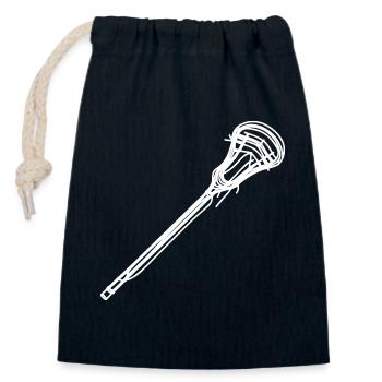 Lacrosse Schläger Skizze - Verschließbarer Geschenkbeutel aus Baumwolle (14x20cm) - Navy - Vorne