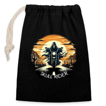 SKULL RIDER: DESERT ADVENTURE UNDER SUNSET - Closable cotton gift bag (14x20cm) - black - Front