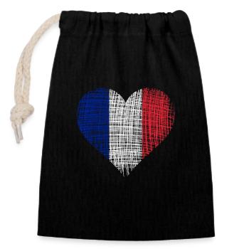 frankreich france - Verschließbarer Geschenkbeutel aus Baumwolle (14x20cm) - Schwarz - Vorne