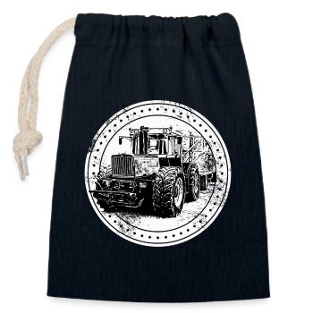 Traktor 1300 TRAC - Verschließbarer Geschenkbeutel aus Baumwolle (14x20cm) - Navy - Vorne