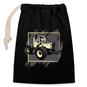 MB Traktor 1000 - Verschließbarer Geschenkbeutel aus Baumwolle (14x20cm) - Schwarz - Vorne