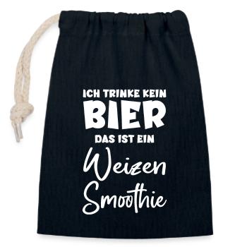 Wheat Smoothie Outfit for Beer Lovers - Closable cotton gift bag (14x20cm) - navy - Front