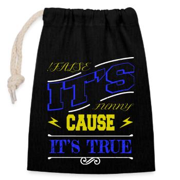 computer language geek humor - Closable cotton gift bag (14x20cm) - black - Front