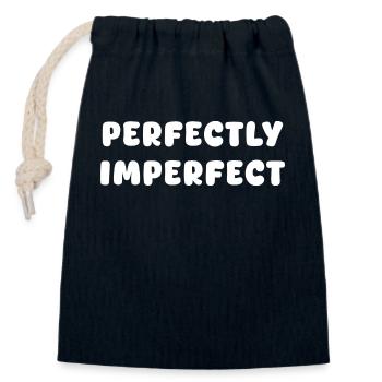 Perfectly imperfect - Closable cotton gift bag (14x20cm) - navy - Front