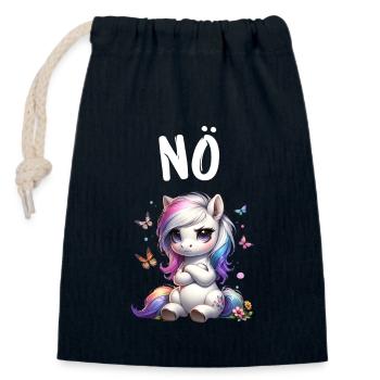 Horse Funny Saying Nope for Horse Lovers - Closable cotton gift bag (14x20cm) - navy - Front