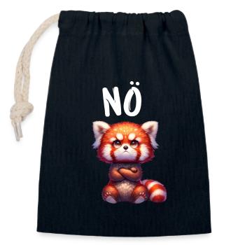 Red Panda Funny Saying Nope Fire Fox - Closable cotton gift bag (14x20cm) - navy - Front