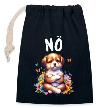 Drôle de dicton havanais non pour les amoureux des chiens - Sac cadeau en coton avec cordon (14 x 20 cm) - bleu marine - Devant