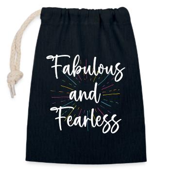 LGBTQ Pride Month - Fabulous and Fearless - Closable cotton gift bag (14x20cm) - navy - Front