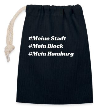 Hamburg - Verschließbarer Geschenkbeutel aus Baumwolle (14x20cm) - Navy - Vorne