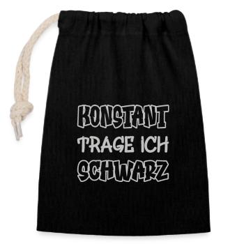 Constamment, je porte du noir en disant couleur noire - Sac cadeau en coton avec cordon (14 x 20 cm) - noir - Devant