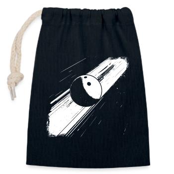 Boule de bowling - Sac cadeau en coton avec cordon (14 x 20 cm) - bleu marine - Devant